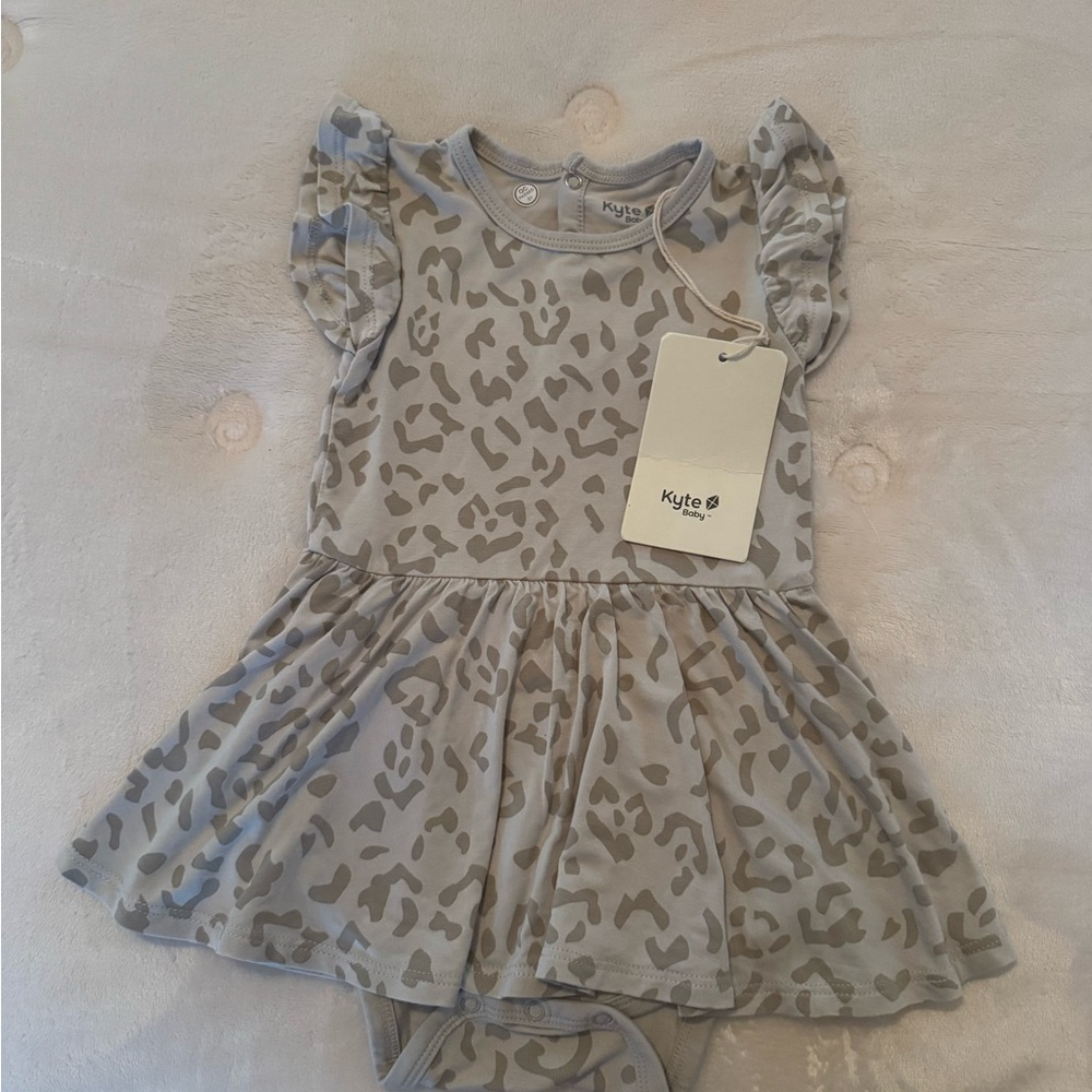 Kyte BABY Cheetah Bodysuit dress